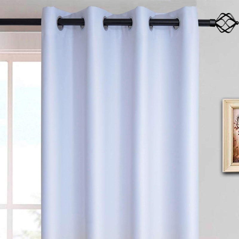 Yakamok Light Blocking Gradient Color Curtains Black Ombre Blackout Curtains Room Darkening Thermal Insulated Grommet Window Drapes for Living Room/Bedroom (Black, 2 Panels, 52x72 Inch) - Image 2